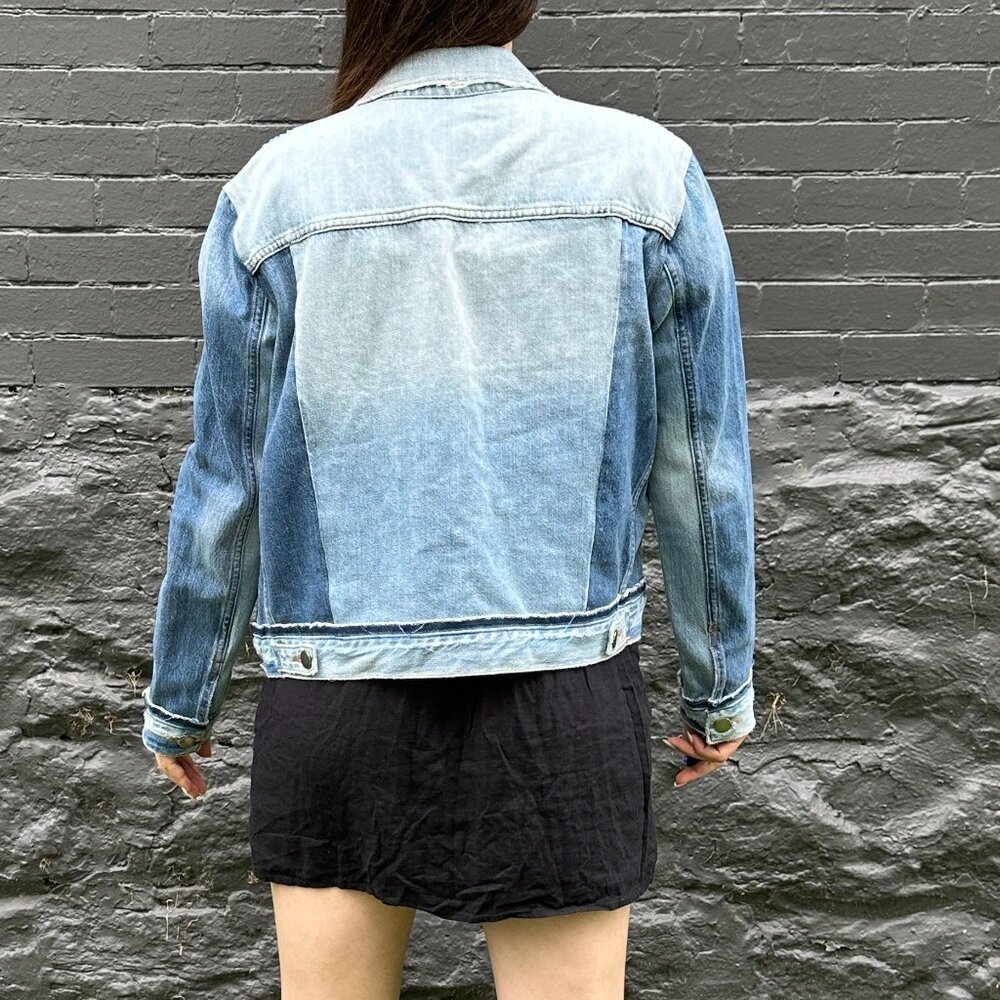 Frame Colorblock Denim Jacket Size Large - image 3